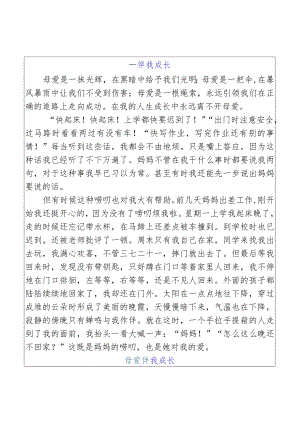 小学期末押题作文___伴我成长优秀范文.docx