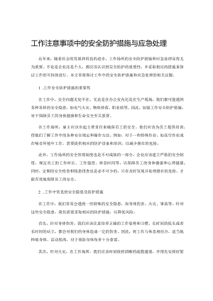 工作注意事项中的安全防护措施与应急处理.docx