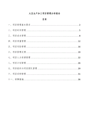 大豆生产加工项目管理分析报告.docx