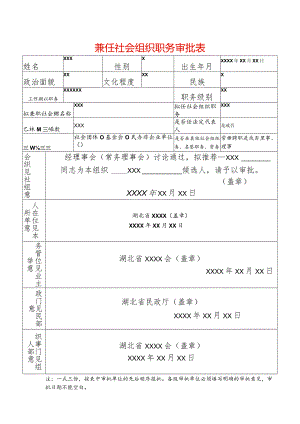 兼任社会组织职务审批表样表.docx