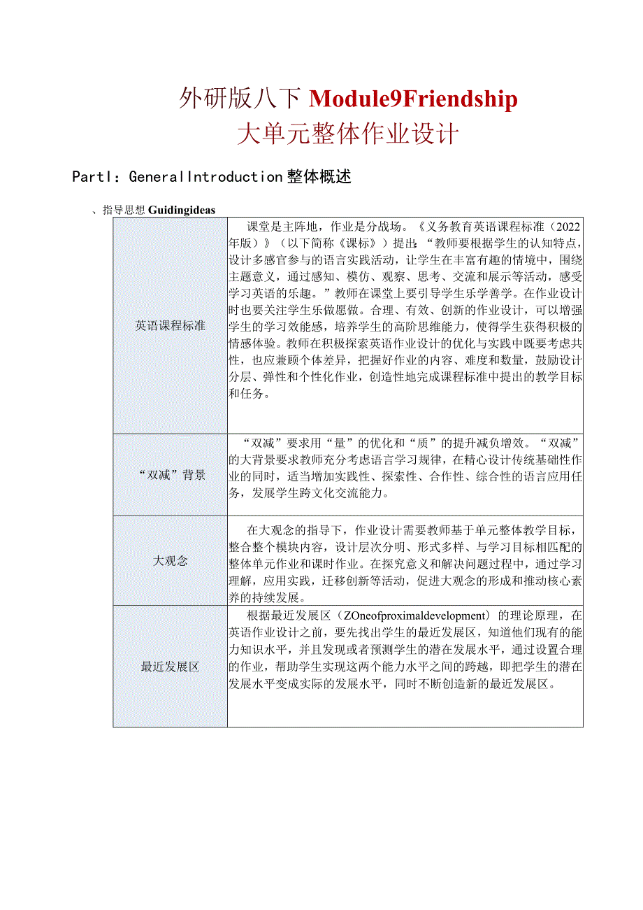 外研版八下Module9Friendship大单元整体作业设计(36页).docx_第1页