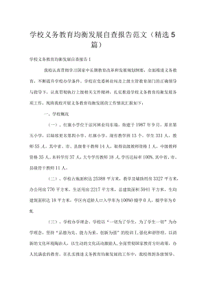 学校义务教育均衡发展自查报告范文(5篇).docx