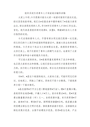 组织系统引进青年人才岗前培训辅导讲稿.docx