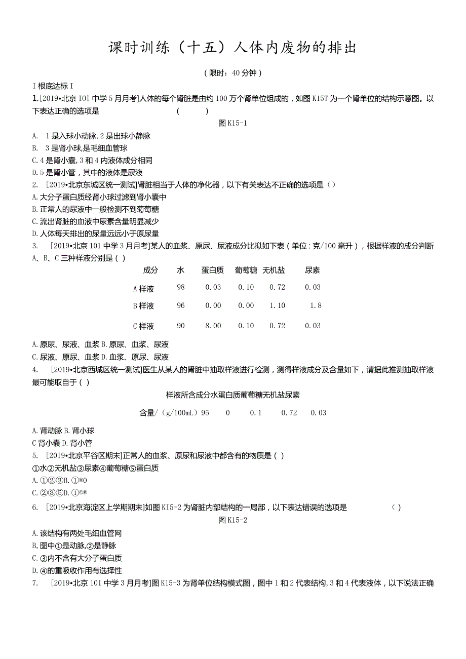 课时训练15人体内废物的排出.docx_第1页