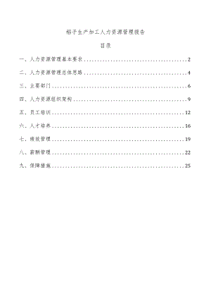 稻子生产加工人力资源管理报告.docx