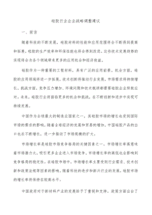 硅胶行业企业战略调整建议.docx