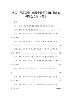 （11篇）浙江“千万工程”经验专题学习研讨发言心得体会范文.docx