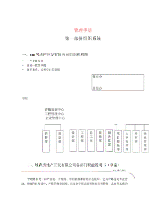 某房地产公司组织系统管理手册.docx