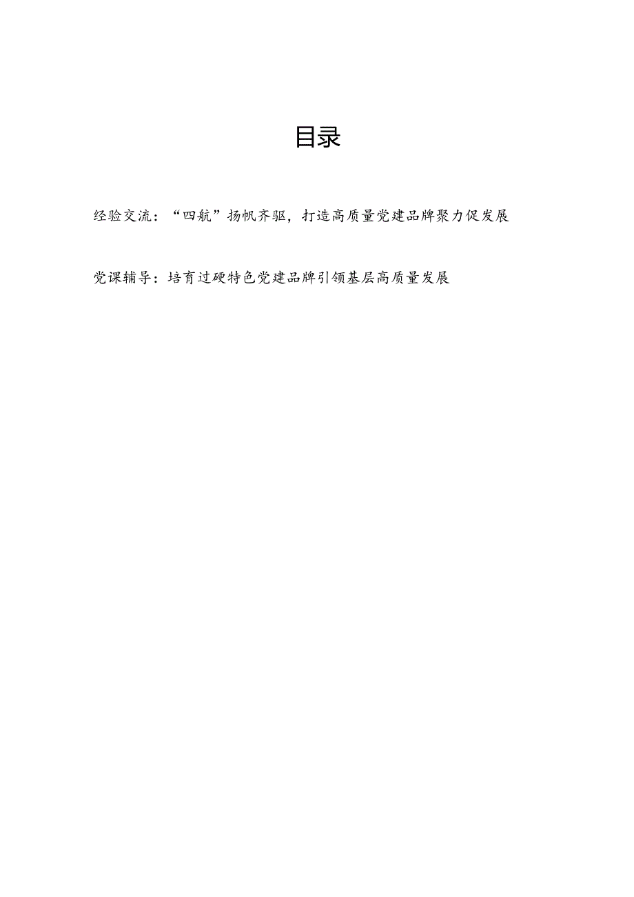 2024党总支党支部打造培育过硬党建品牌经验交流材料和党课讲稿.docx_第1页