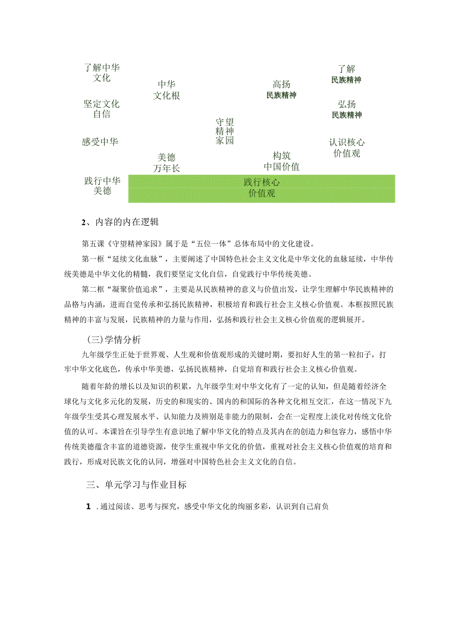 统编版九上道德与法治《文明与家园》单元作业设计(17页1).docx_第2页