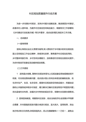 村庄规划质量提升行动方案.docx