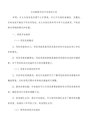 运动鞋服项目评估指标分析.docx