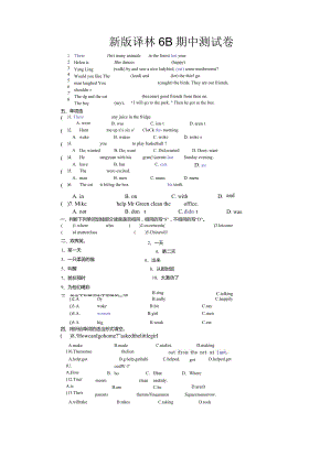 新版译林6B期中测试卷.docx