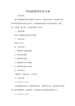 学校新教师培训方案.docx