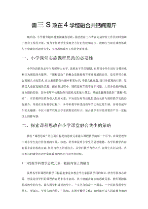 课程思政在小学课堂融合共生策略探析.docx