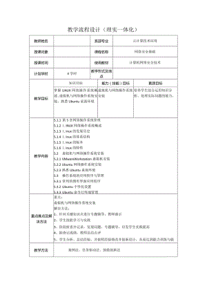 计算机网络安全技术（微课版）-教案5.1--5.3LINUX网络操作系统概述、虚拟机与网络操作系统安装、操作系统的应用程序与管理（4学时）.docx