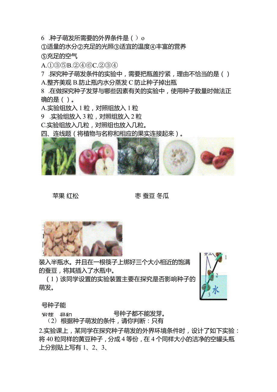 苏教版三年级科学下册全册练习含答案.docx_第3页