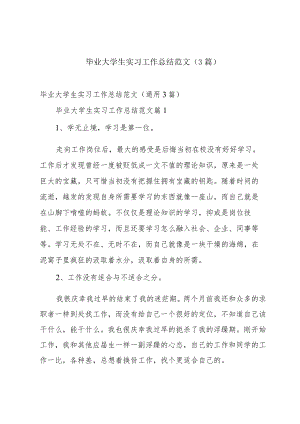 毕业大学生实习工作总结范文（3篇）.docx