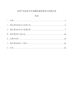 未来产业高水平企业梯队建设培训与发展计划.docx