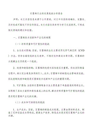 石墨烯行业的发展挑战分析报告.docx