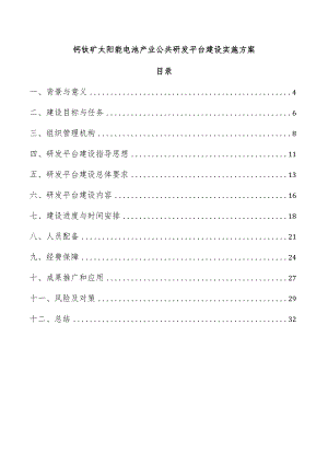 钙钛矿太阳能电池产业公共研发平台建设实施方案.docx