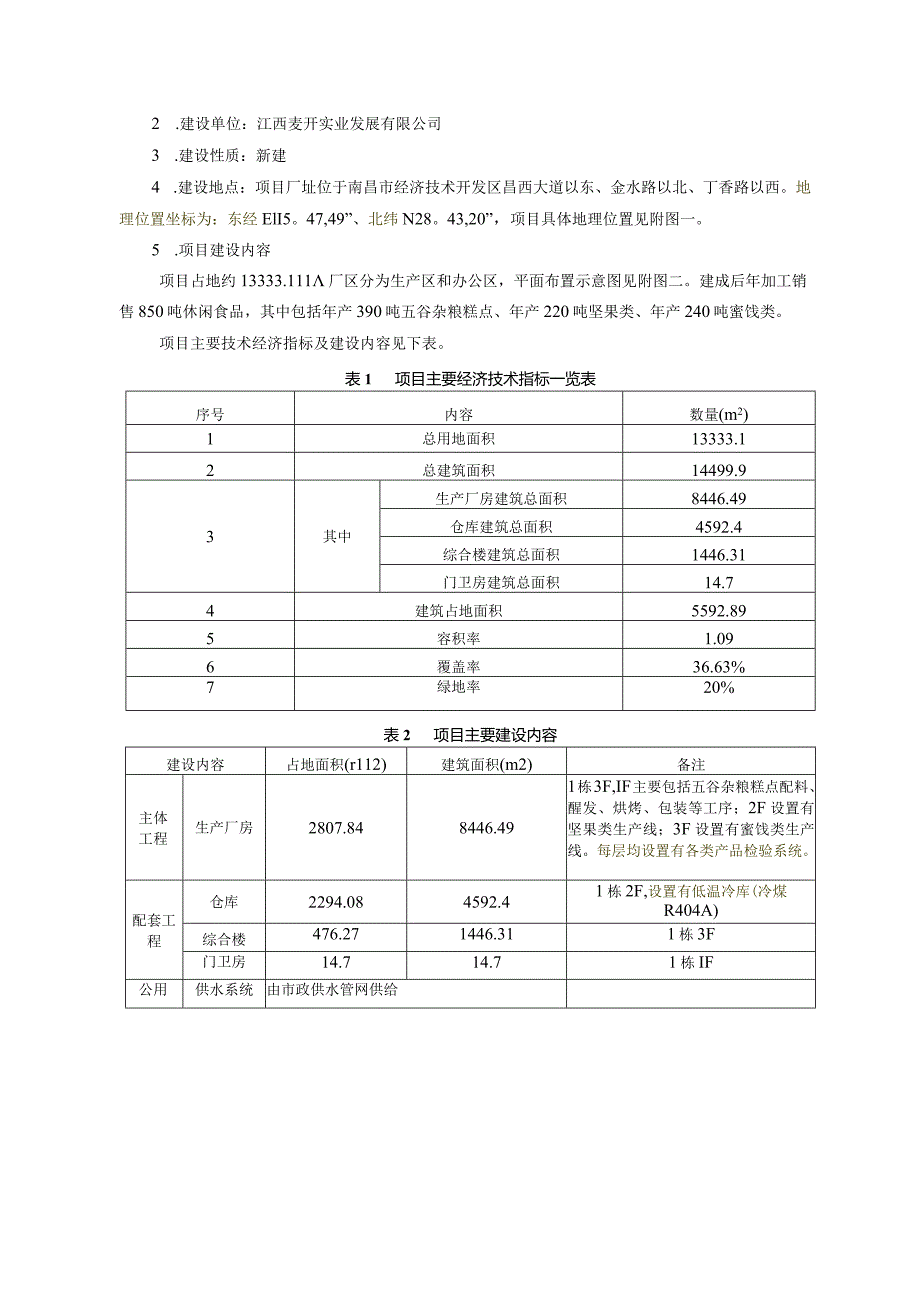 江西麦开实业发展有限公司年加工销售850吨休闲食品建设项目环境影响报告表.docx_第3页