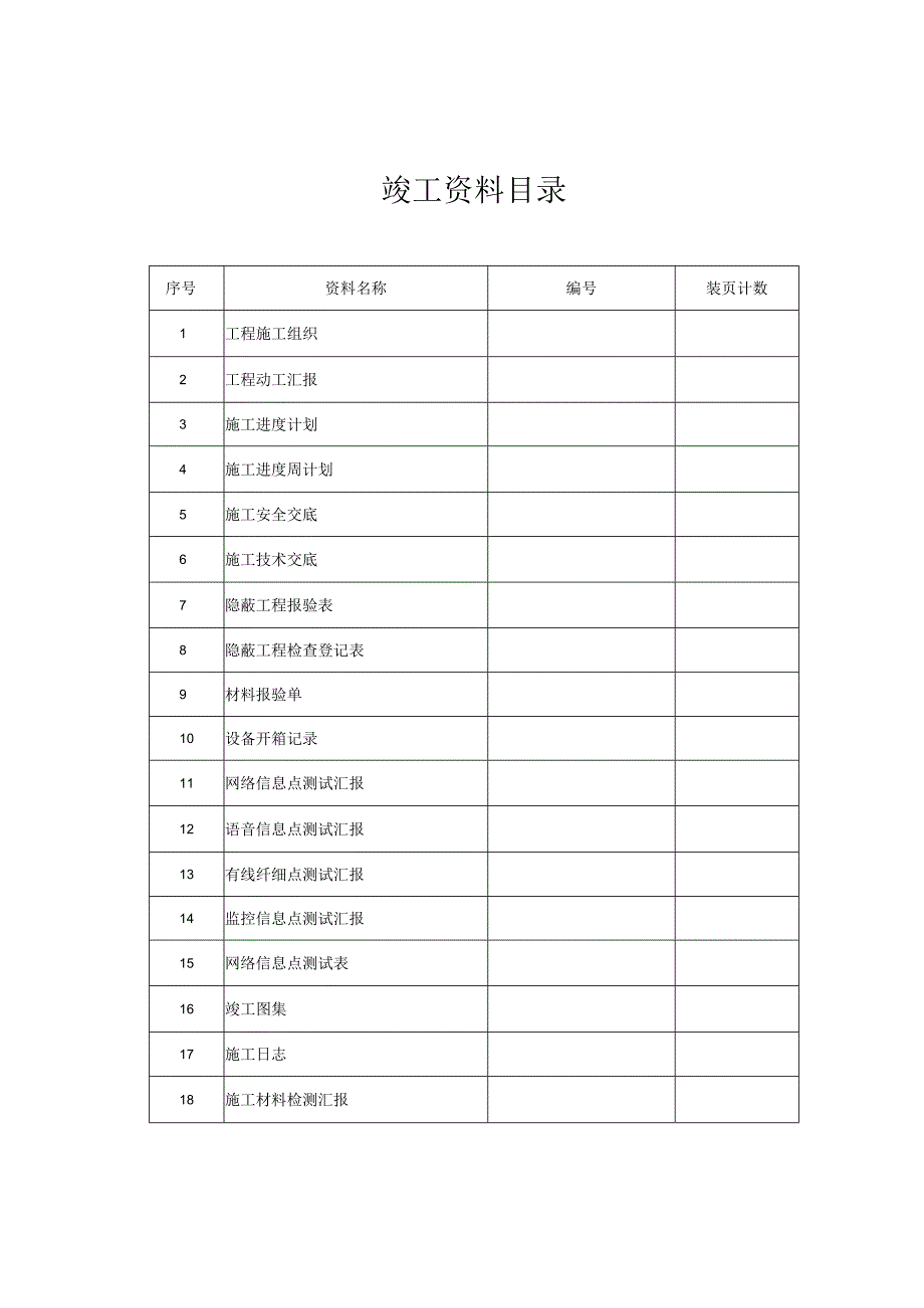 综合布线施工计划表格整理.docx_第1页