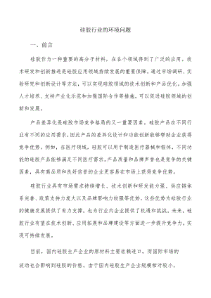 硅胶行业的环境问题.docx