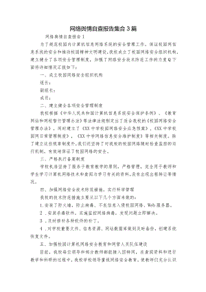 网络舆情自查报告集合3篇.docx