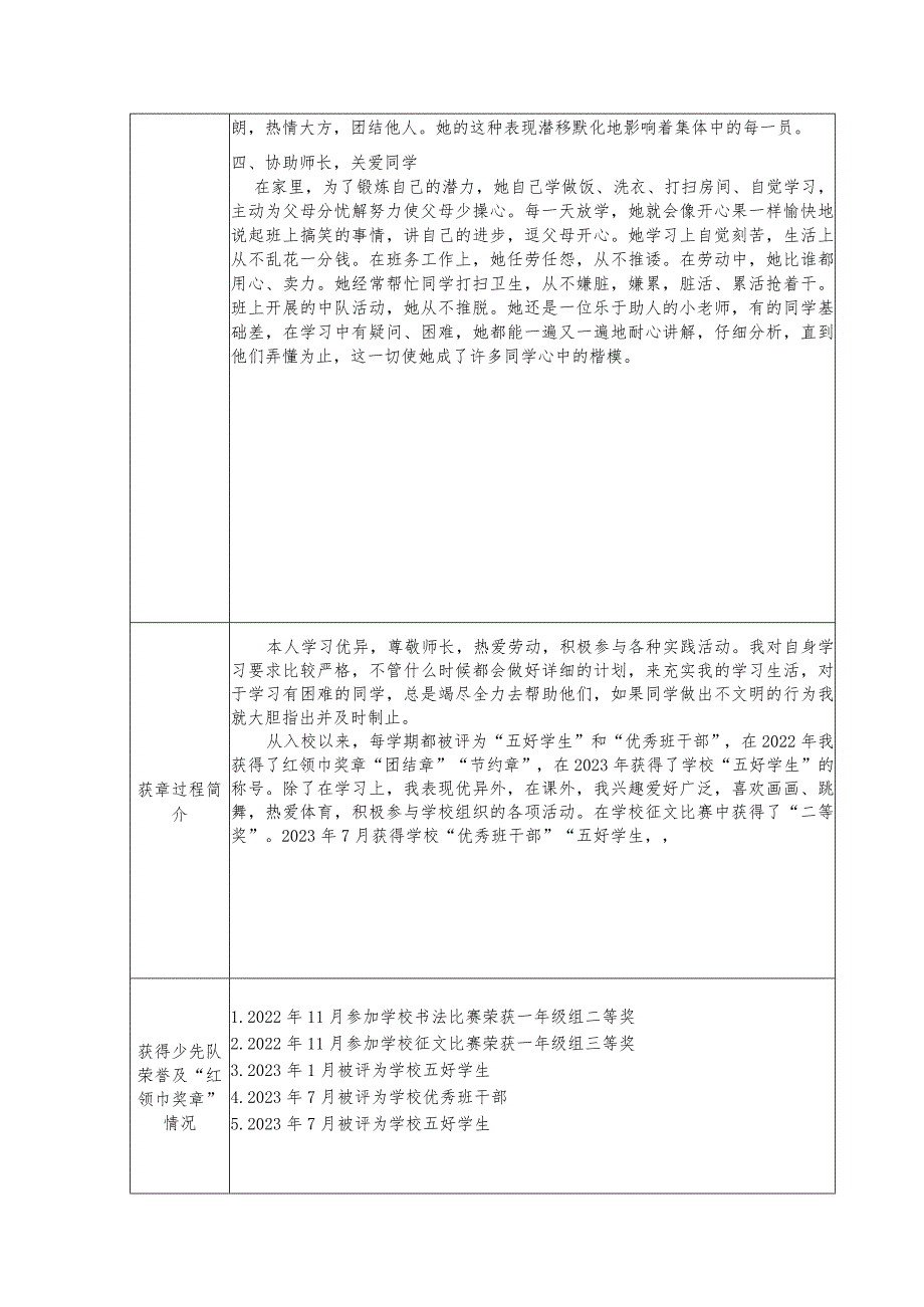 红领巾奖章候选人推荐表二星章队员推荐表填写.docx_第2页