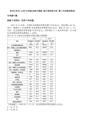 省考公务员-山西-行政职业能力测验-第五章资料分析-第三节表格型资料-.docx