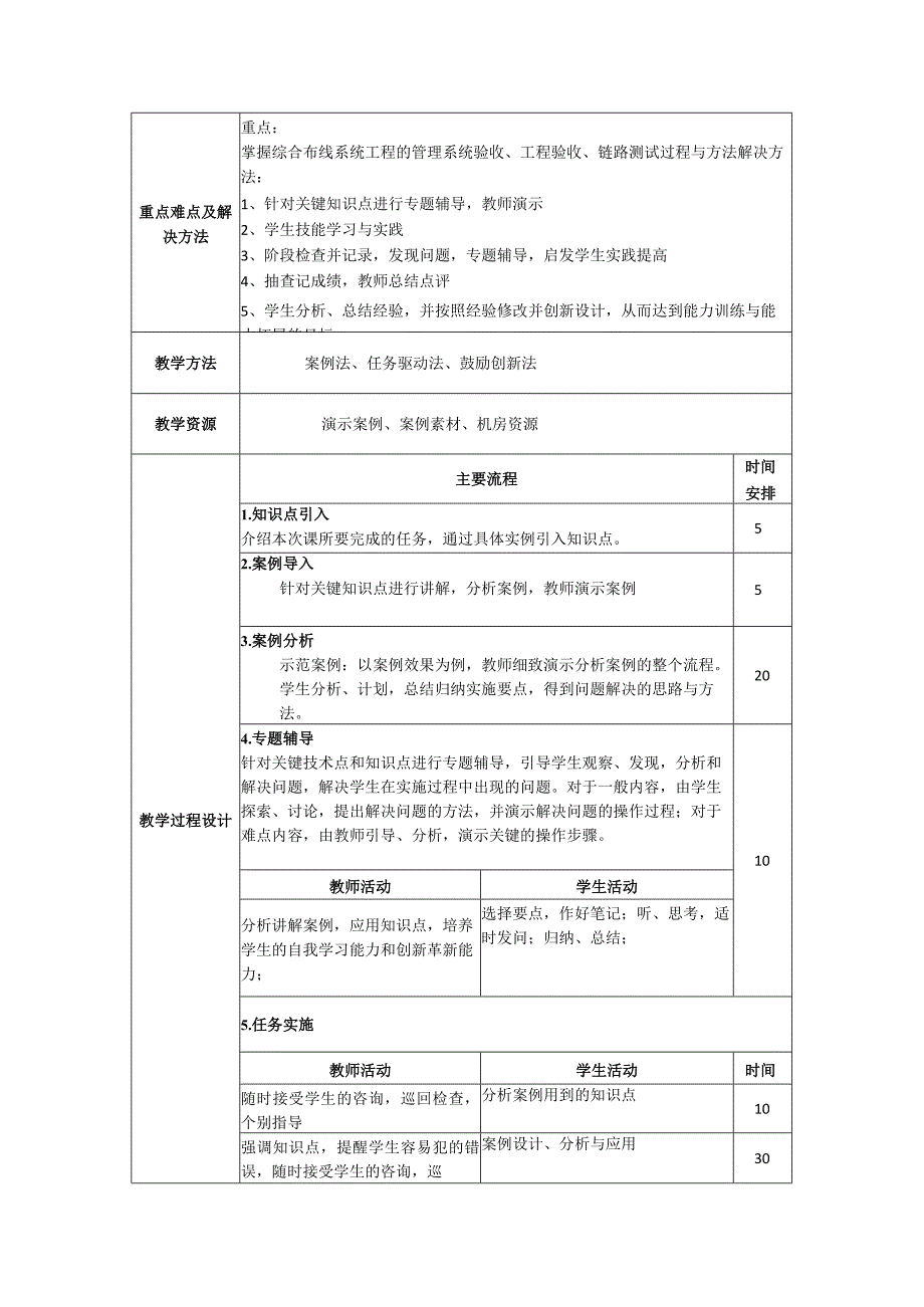 综合布线技术教案项目9综合布线系统工程的测试与验收（12学时）.docx_第2页