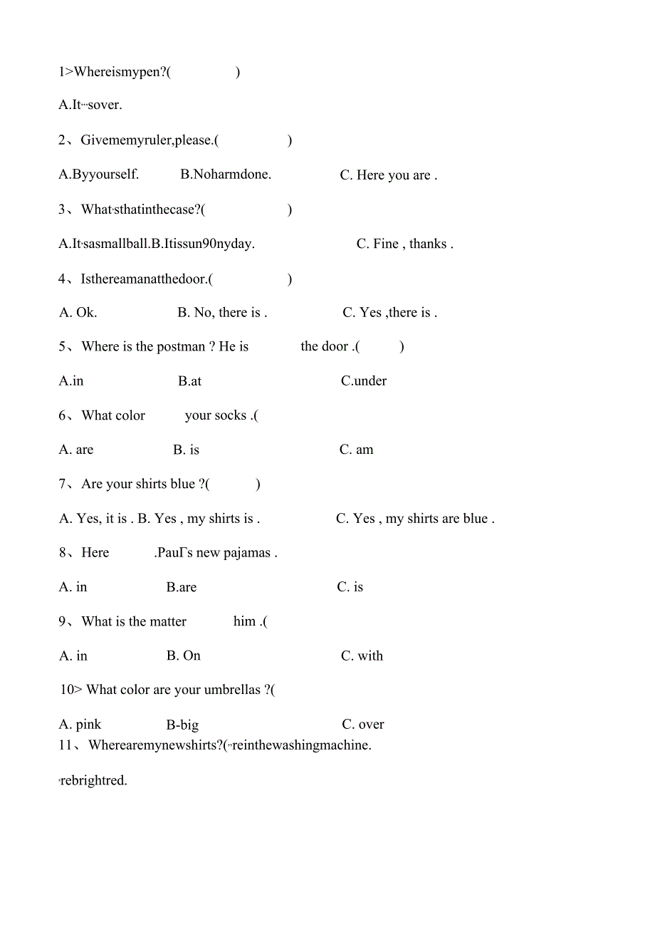 新概念1A-Unit7-unit8单元测试题.docx_第2页