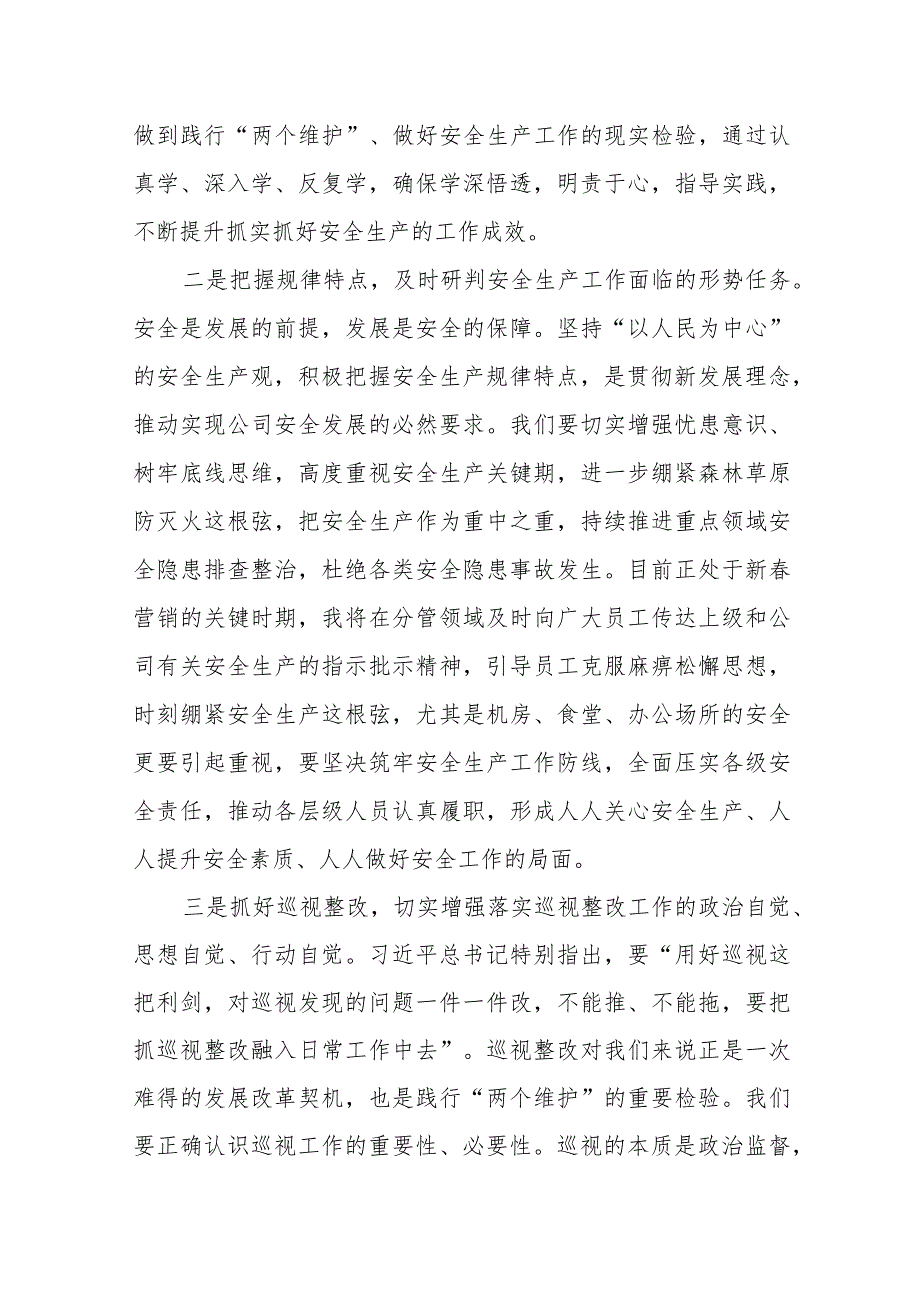 2024年在国企关于安全生产、巡视整改专题学习研讨发言材料4篇.docx_第3页