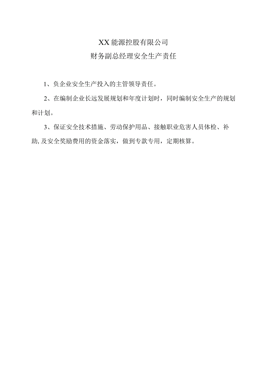 XX能源控股有限公司财务副总经理安全生产责任（2023年）.docx_第1页