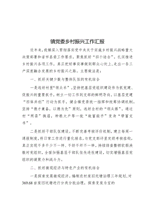 镇党委乡村振兴工作汇报.docx