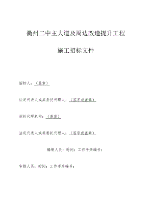 某大道及周边改造提升工程施工招标文件.docx