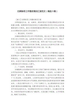 扫黑除恶工作整改情况汇报范文(精选3篇).docx