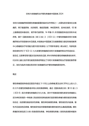 非阿片类镇痛药治疗慢性疼痛病中国指南2024.docx