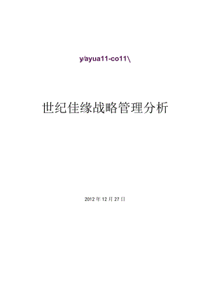 某婚恋网站战略管理分析课程.docx