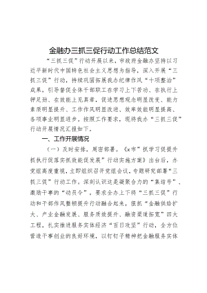 金融办三抓三促行动工作总结汇报报告.docx