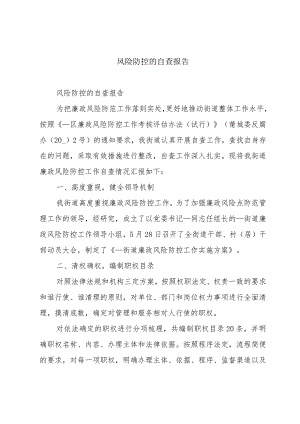 风险防控的自查报告.docx