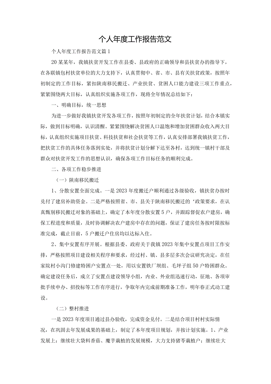 个人年度工作报告范文.docx_第1页