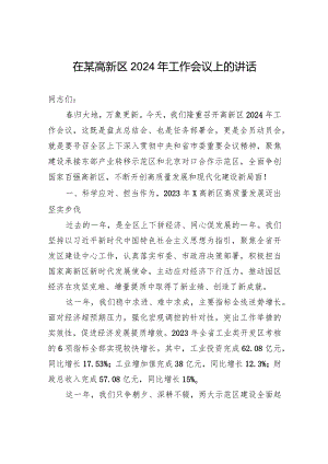 在某高新区2024年工作会议上的讲话.docx