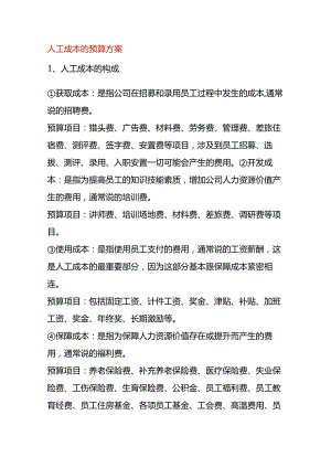 人工成本的预算方案.docx