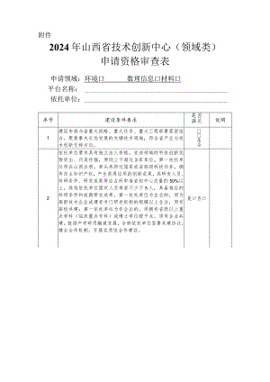 2024年山西省技术创新中心申请资格审查表.docx