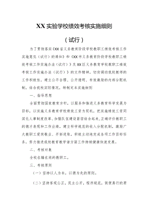 袁庄实验学校绩效考核实施细则.docx