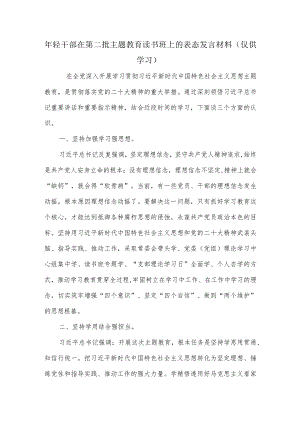 年轻干部在第二批主题教育读书班上的表态发言材料.docx