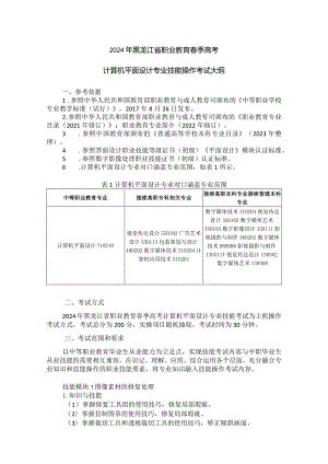 71-3计算机平面设计专业技能操作考试大纲.docx