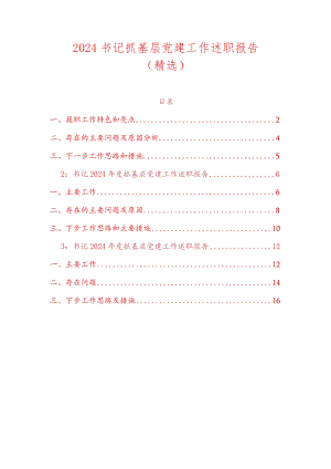 2024书记抓基层党建工作述职报告（精选）.docx